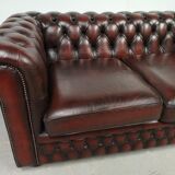 Convertible leather chesterfield sofa