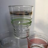 ensemble de 6 verres à eau granité colorés années 1960