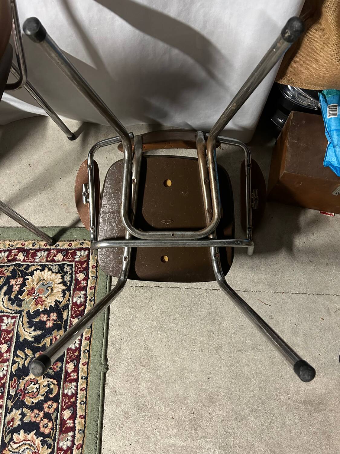 Set of 2 vintage skai chairs 60's/70's