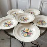 Set of 6 hollow plates Digoin Sarreguemines 40s
