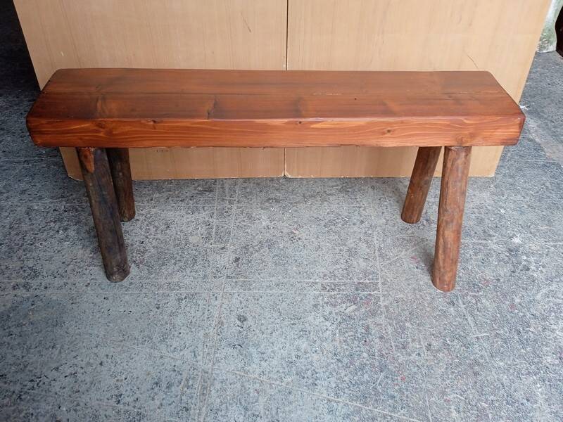 Bench 101 cm old patinated solid wood