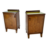 1930s pair of art deco bedside tables, Czechoslovakia