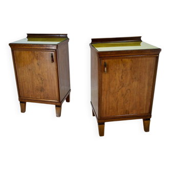 1930s pair of art deco bedside tables, Czechoslovakia