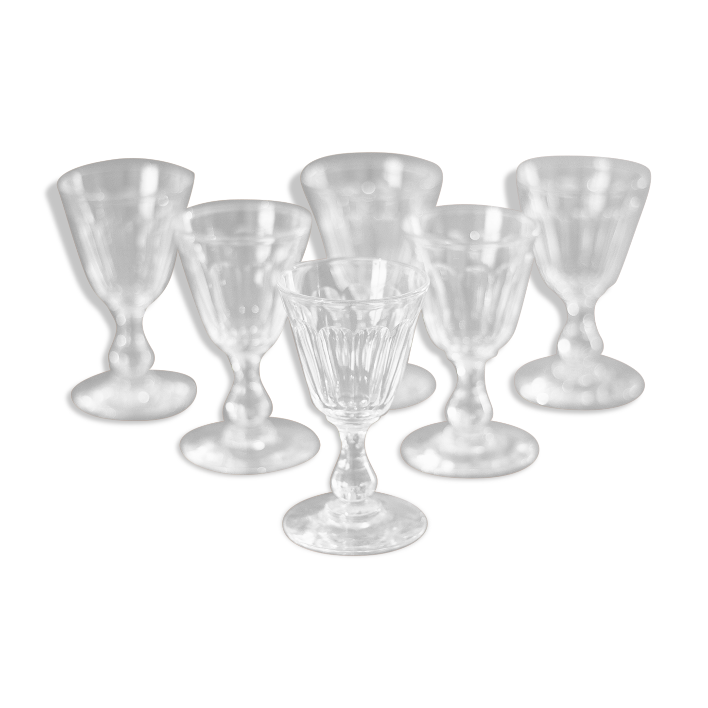 6 glass of crystal wine Saint-Louis style, 1900 era