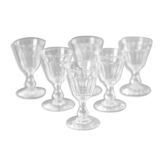 6 verres à vin en Cristal style Saint-Louis, époque 1900