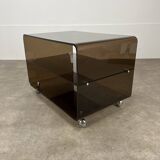 Michel Dumas smoked plexiglass coffee table, 1970s