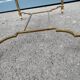 Old coffee table side metal gilded top glass style Louis XVl