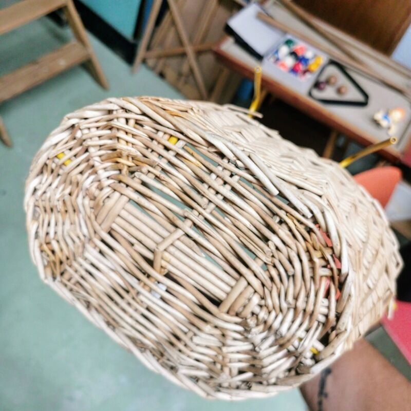 Wicker front bike basket
