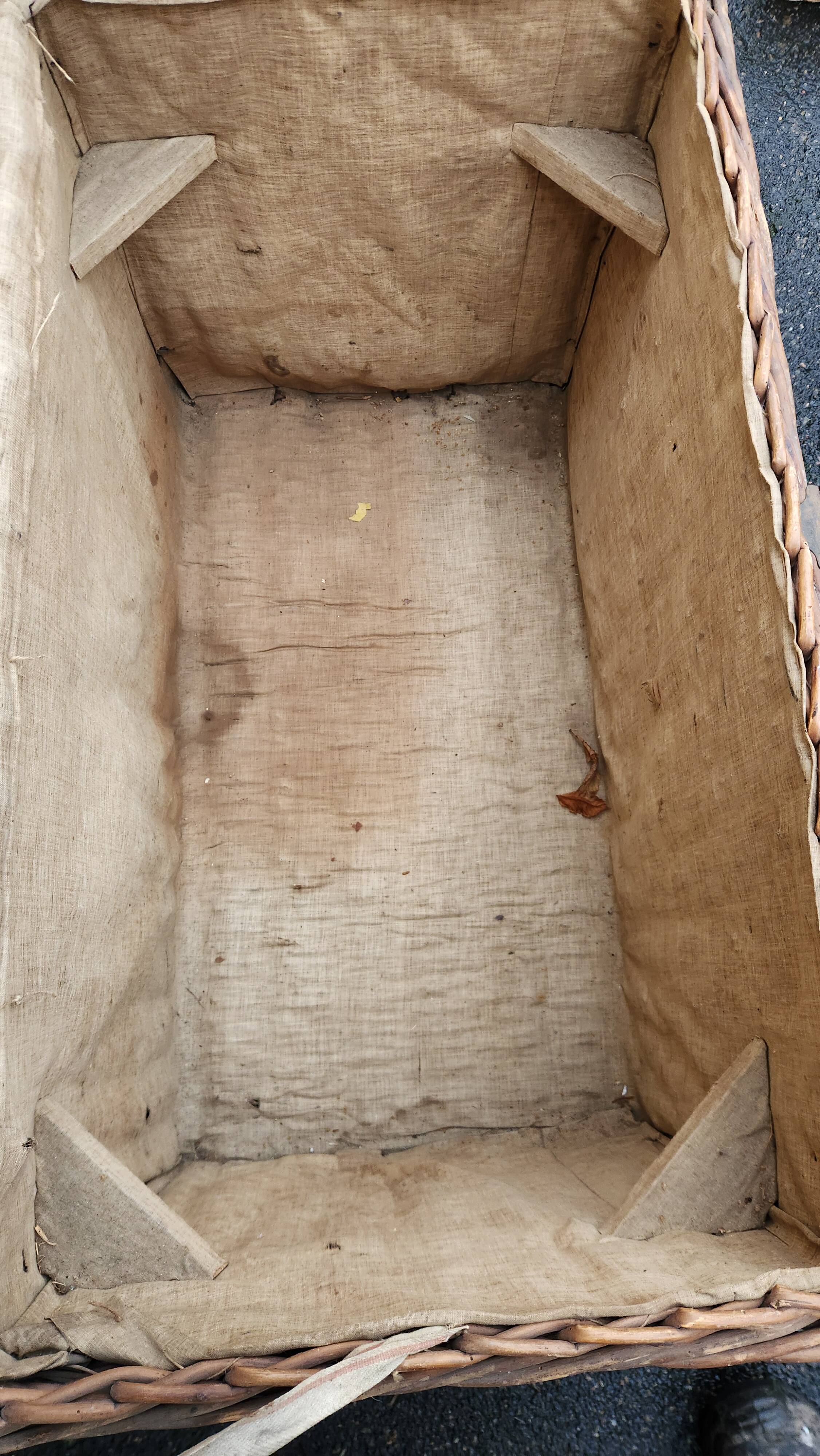 Antique vintage rattan and wicker travel trunk from the 1900s