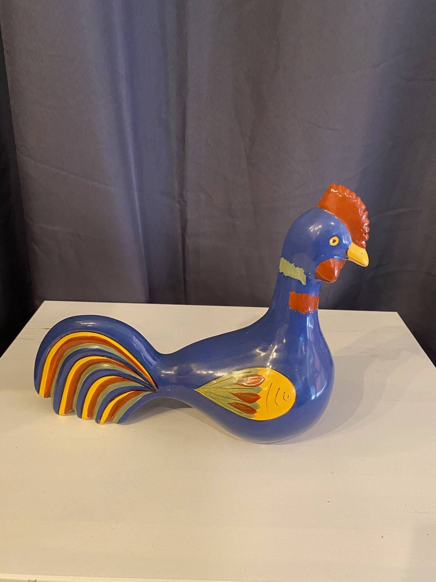Coq en faïence peinte Henriot Quimper