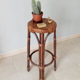 Vintage rattan high stool 60s/70s
