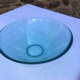 Antique bubbled blown glass salad bowl