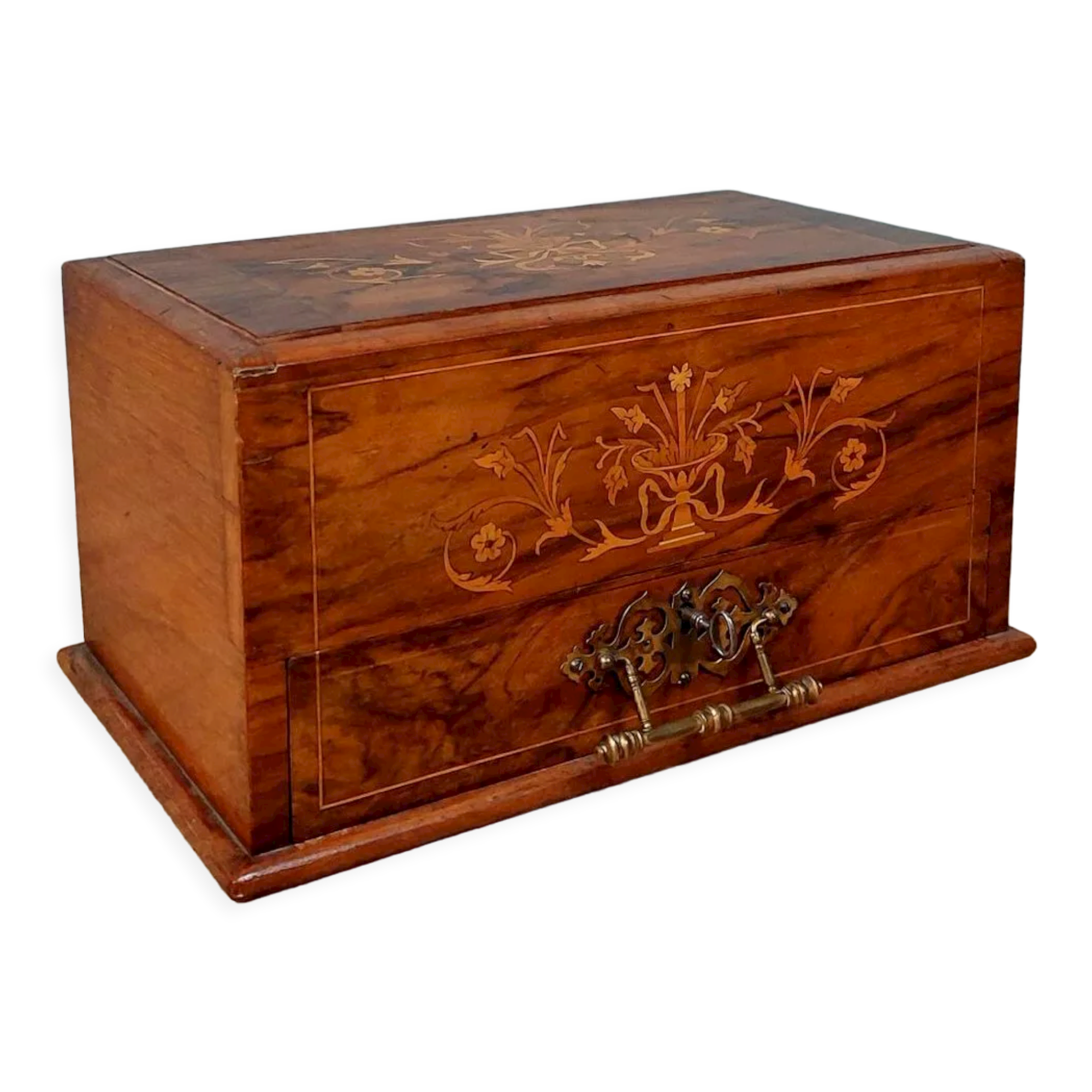 Smoking box with Charles X style system in marquetry