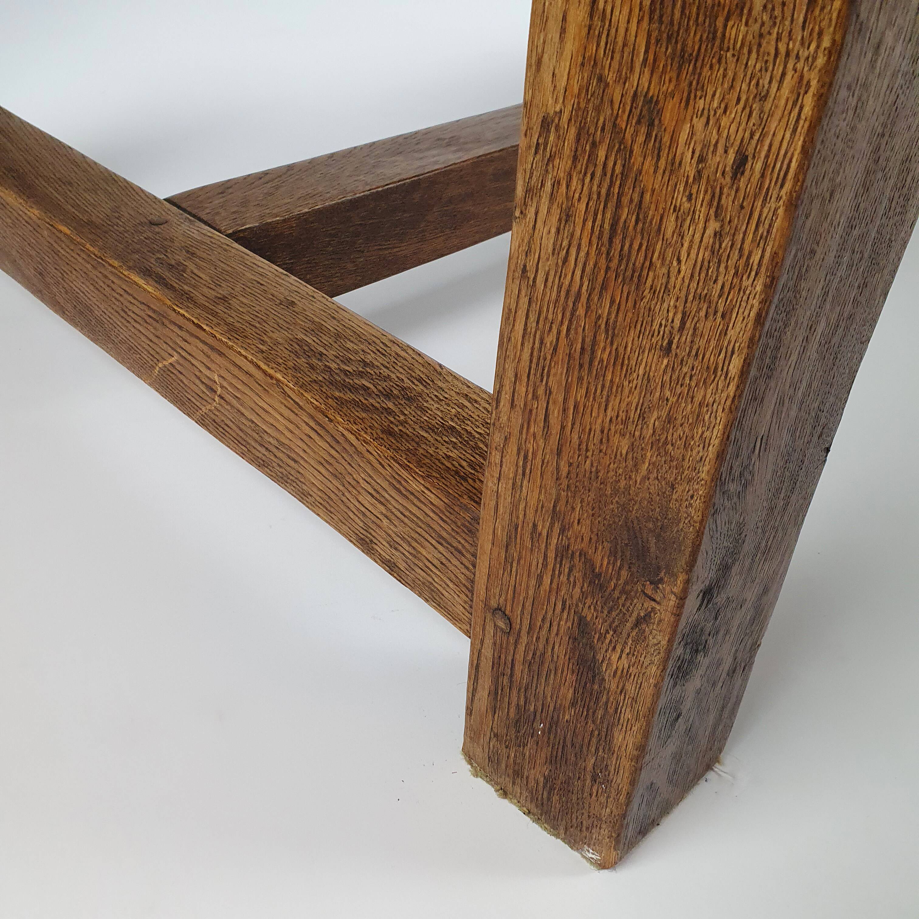 Mid Century Modernist Solid Oak Dining Table, 1960's