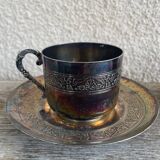 Pair of silver-plated tea cups