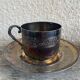 Pair of silver-plated tea cups