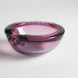 Murano glass purple bullicante trinket bowl, 1960s
