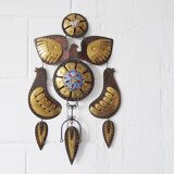 Brass, Copper and Enamel Mobile by Cesar Vasquez, Mid Century Wall Hanging Metal