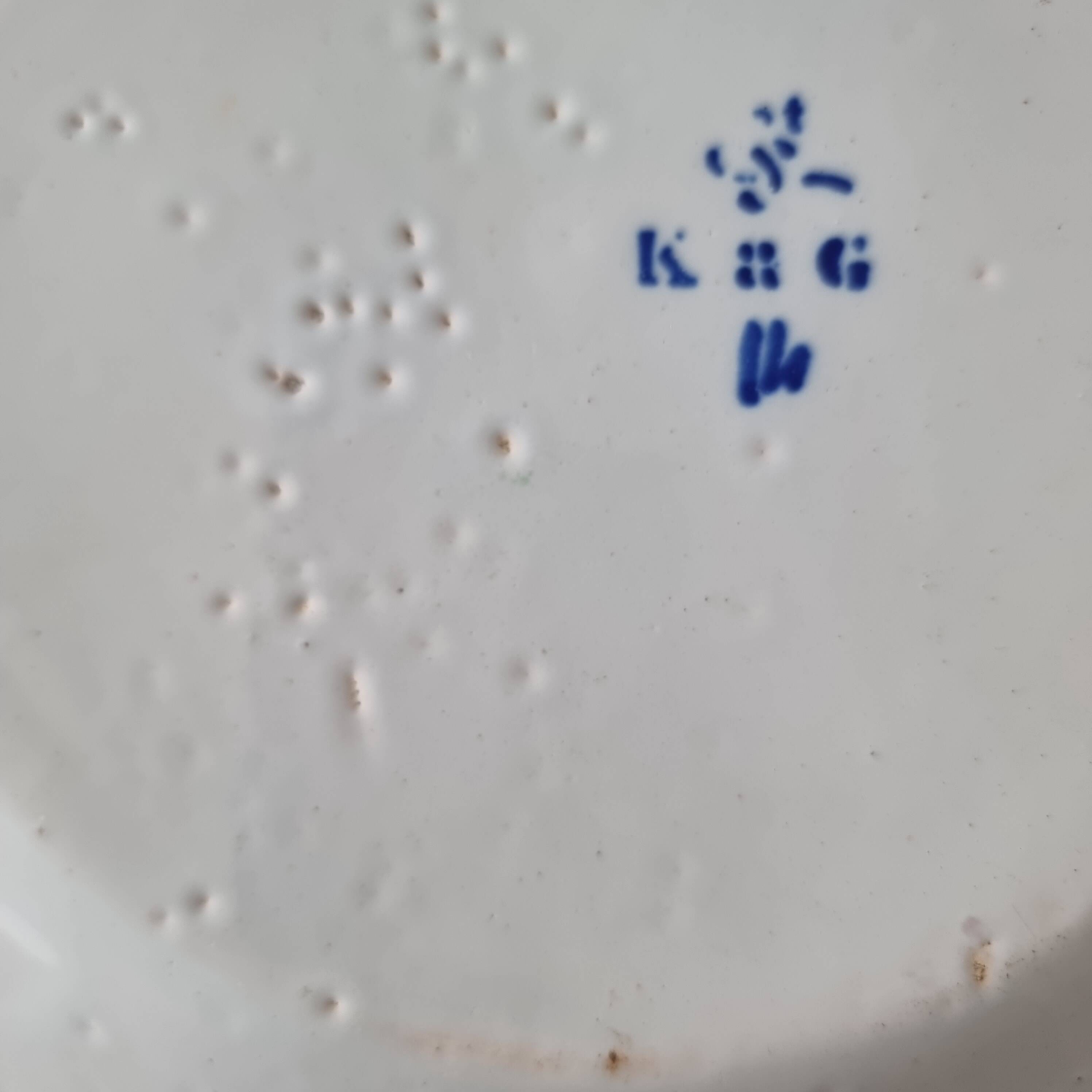 Magnificent antique French earthenware plate with shields signed Keller