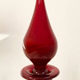 Large blown glass red carafe Blenko / Genie Bottle from the 1960s.