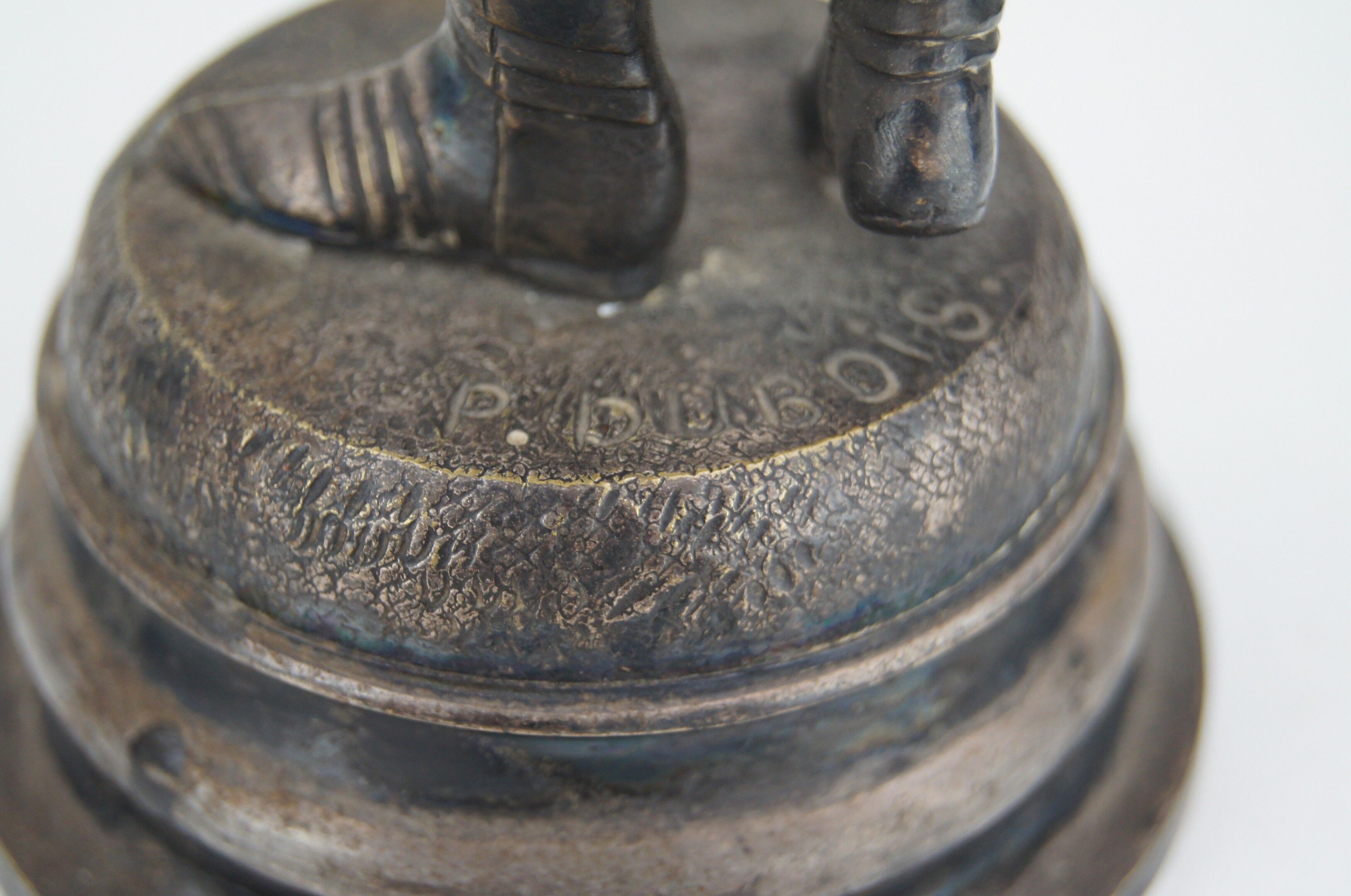 Silver bronze torch pair Paul Dubois