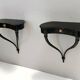 Pair of Black Wall-Mounted Console Tables / Nightstands attr. to Ulrich