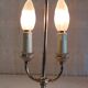 Two-bulb bouillotte lamp in brass and gilded metal - mid 20th century