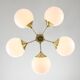 Mid-century Modern Italian Brass and Opaline Sputnik Chandelier