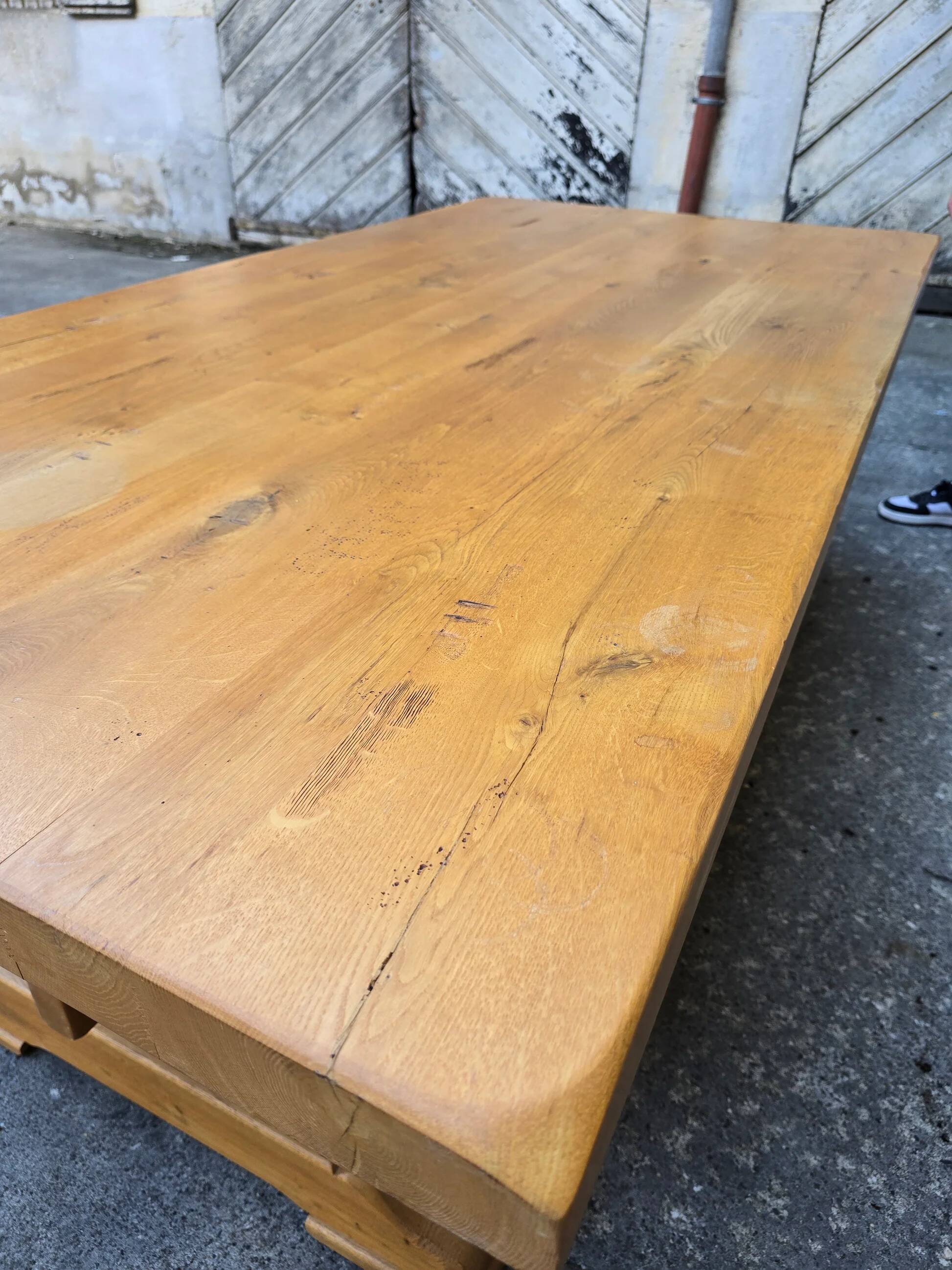 Large monastery table in solid oak – French handcrafted.