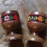 Vintage wooden egg cups