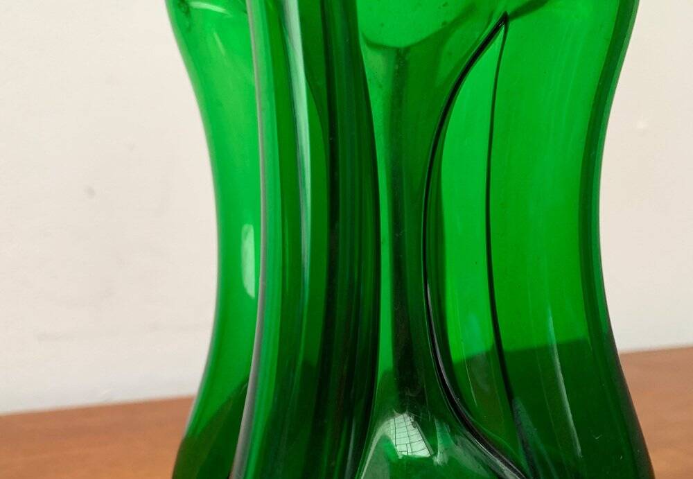 Vintage Kluk Kluk Bottle in Danish Green Glass from Holmegaard, 1970s
