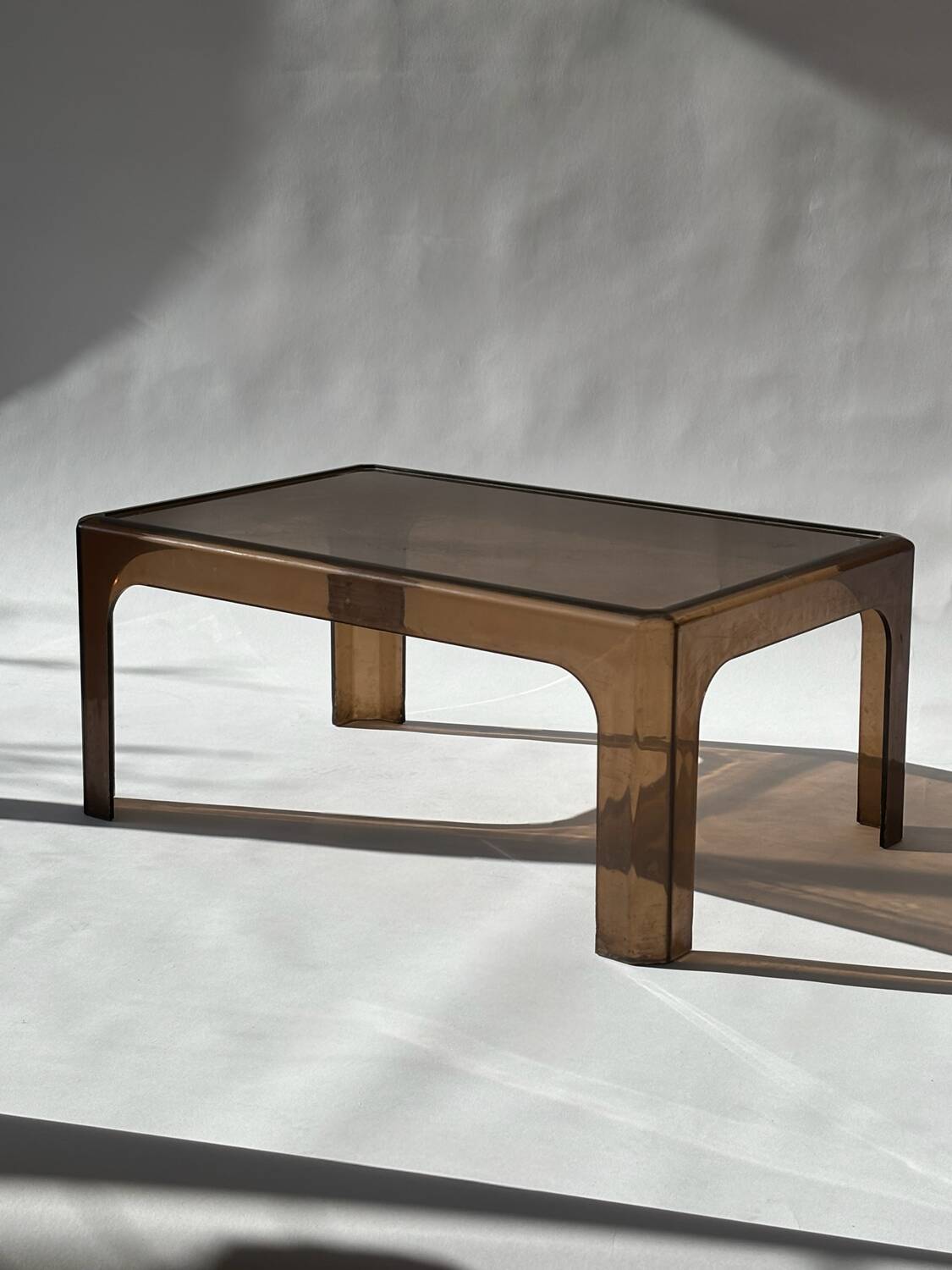 Smoked Plexiglas coffee table, Prisunic 1970