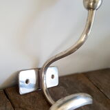 Old chrome metal school patère