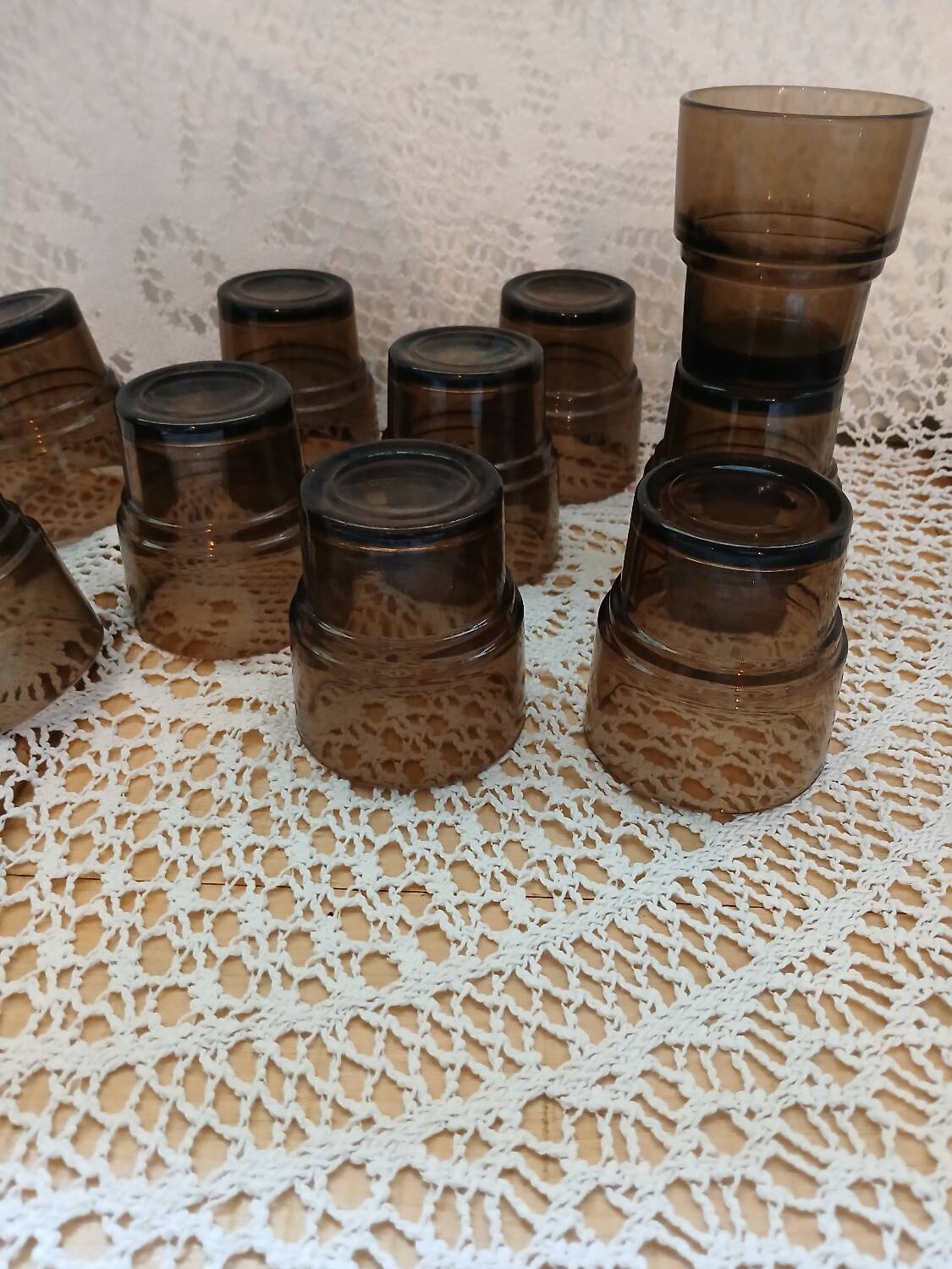 10 vintage water glasses
