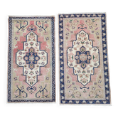 Lot de 2 tapis turcs vintage faits main