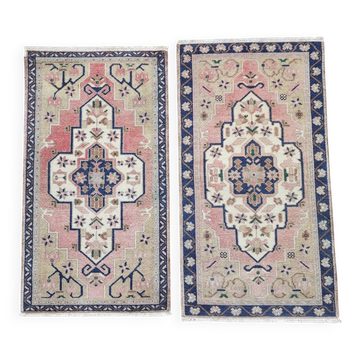 Lot de 2 tapis turcs vintage faits main