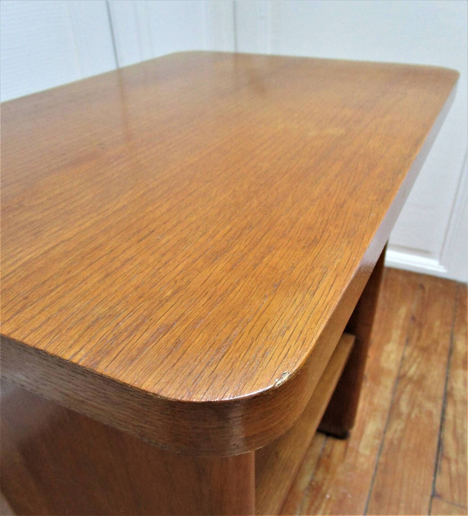 Side table, bedside table, vintage wooden shelf from the 1960s.