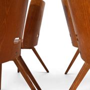 Set of 4 Bauhaus-inspired dining chairs, stackable, 1950