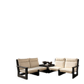 Modular brutalist living room set – 4 armchairs + table / Germany 1970