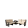 Modular brutalist living room set – 4 armchairs + table / Germany 1970