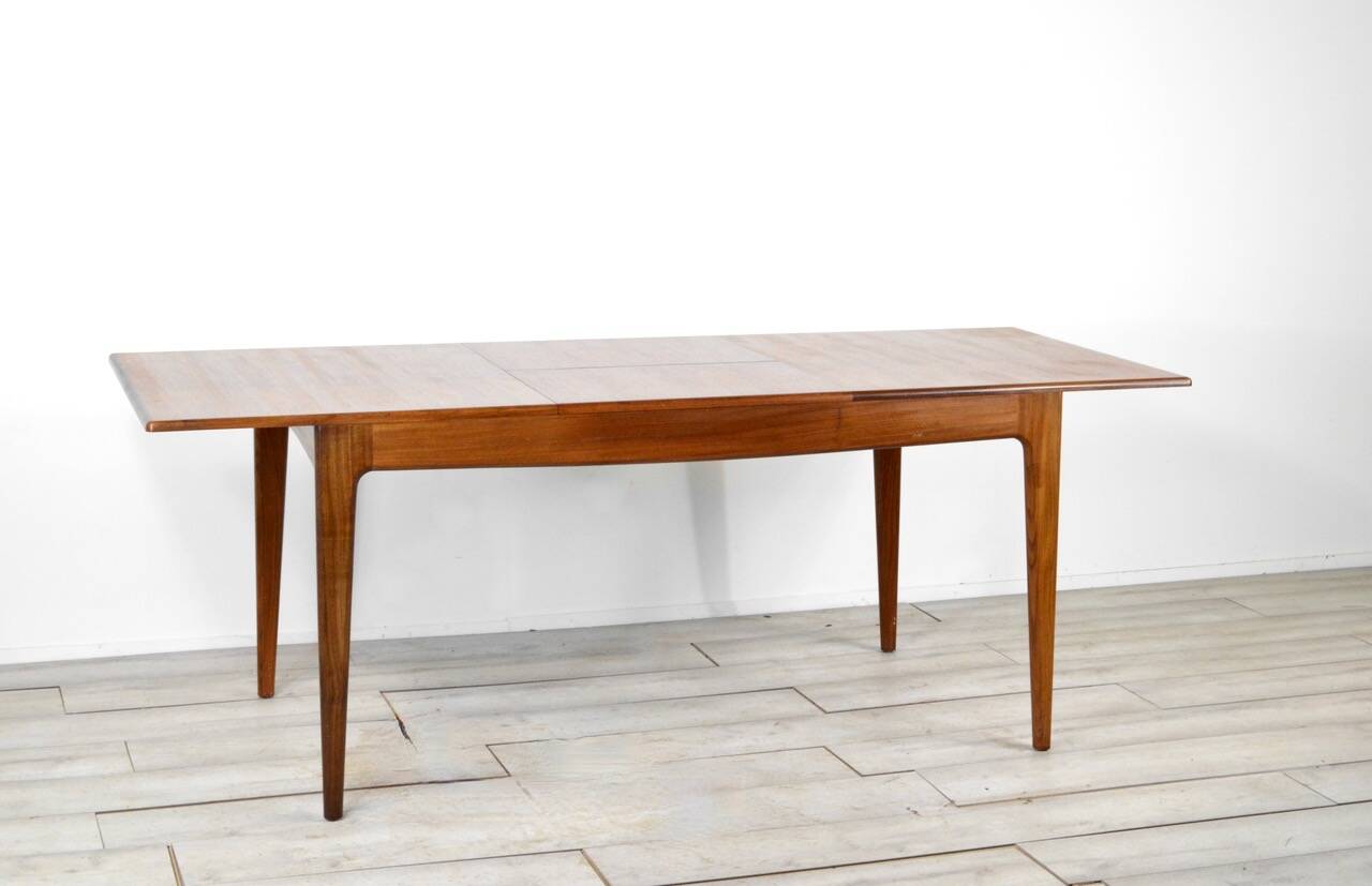Midcentury extending table in afromosia by a. younger. vintage modern / retro