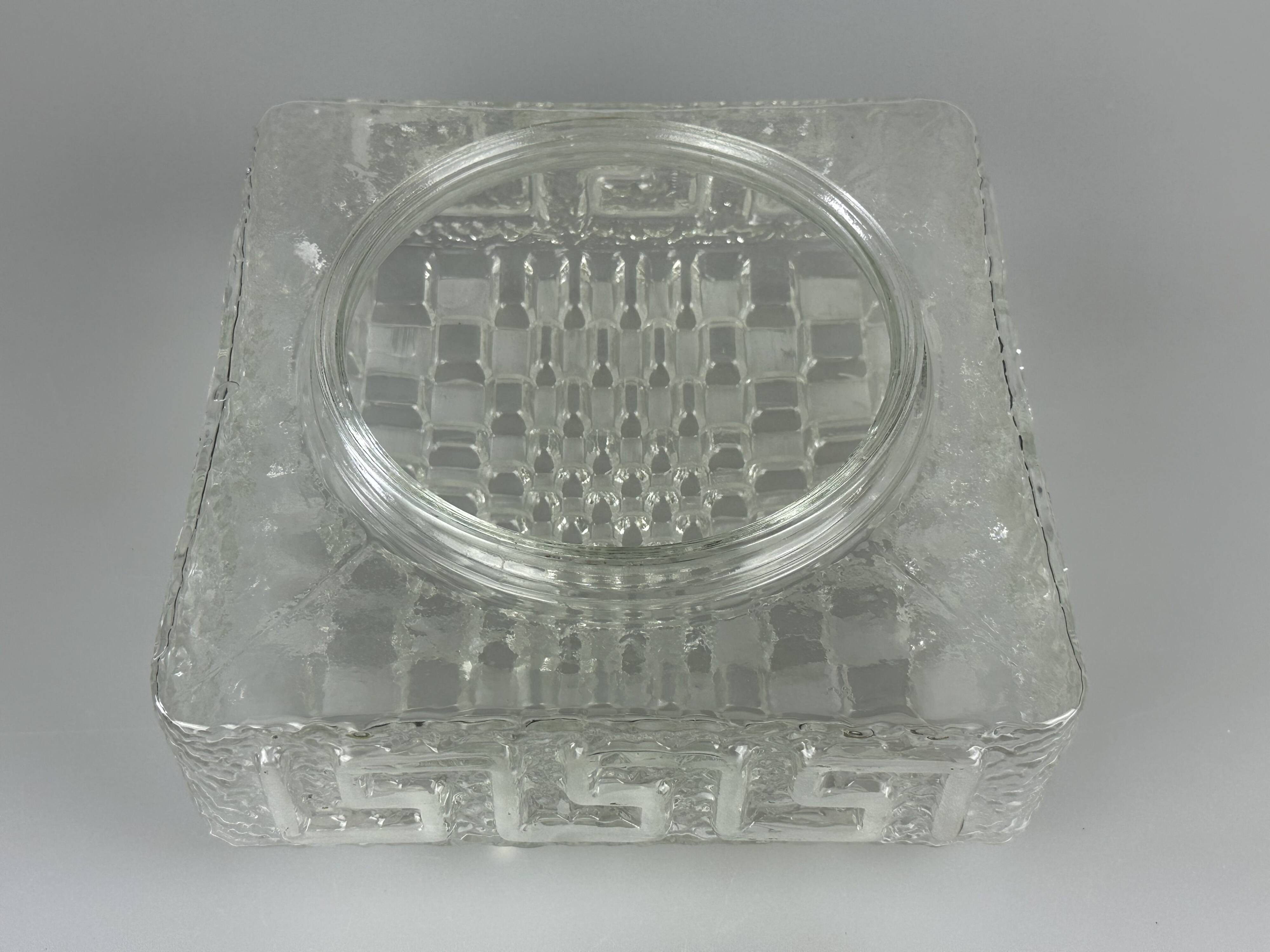 1960s 1970s Lamp Light Ceiling Flush Mount Glass German Design