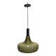 XL olive green opaline water drop pendant light from the 60s/70s