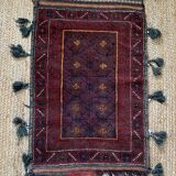 Tapis persan tissé à la main bordeaux et noir