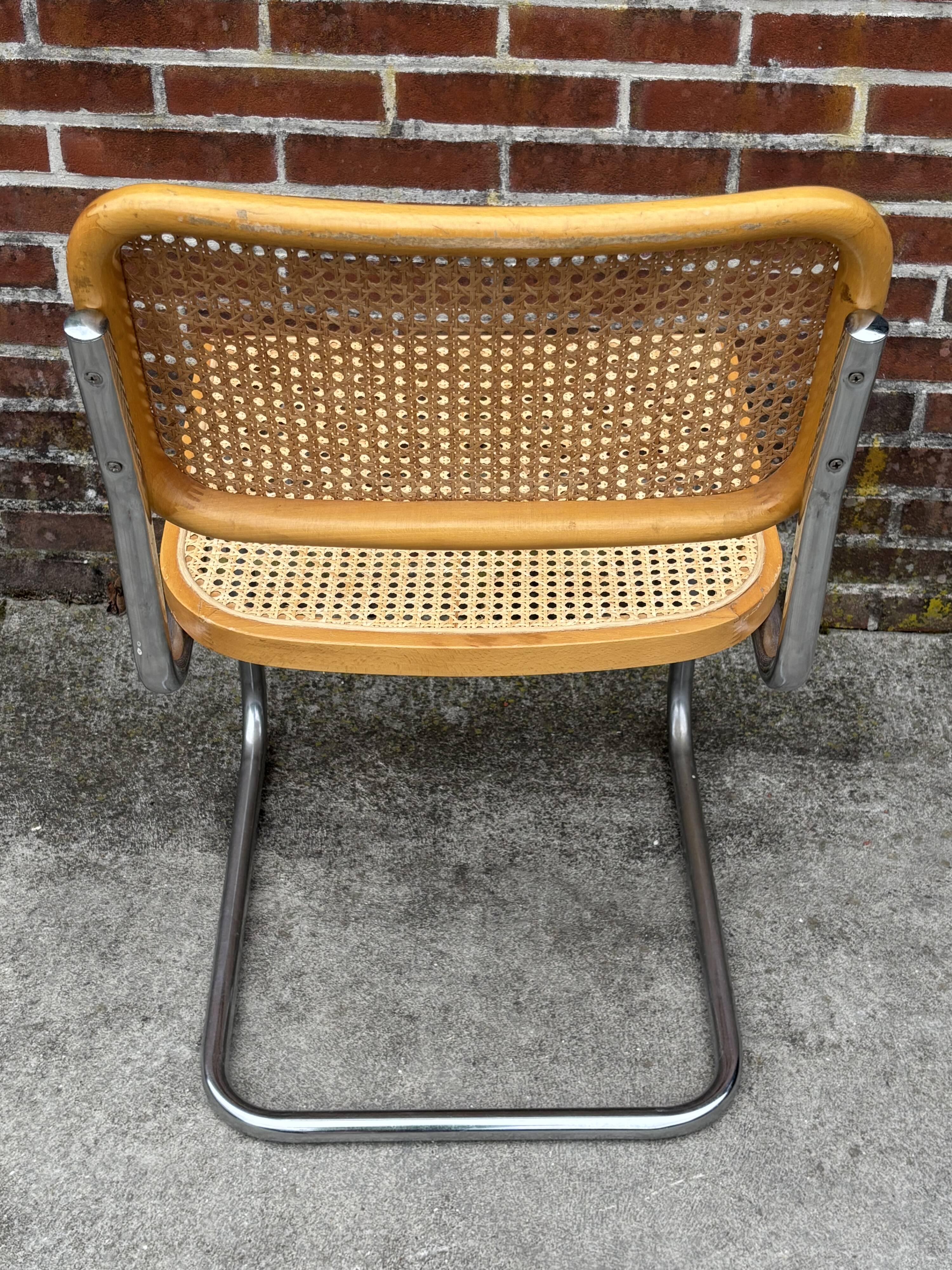 Set of 4 chairs Cesca B32 designed by Marcel Breuer design made in Italy