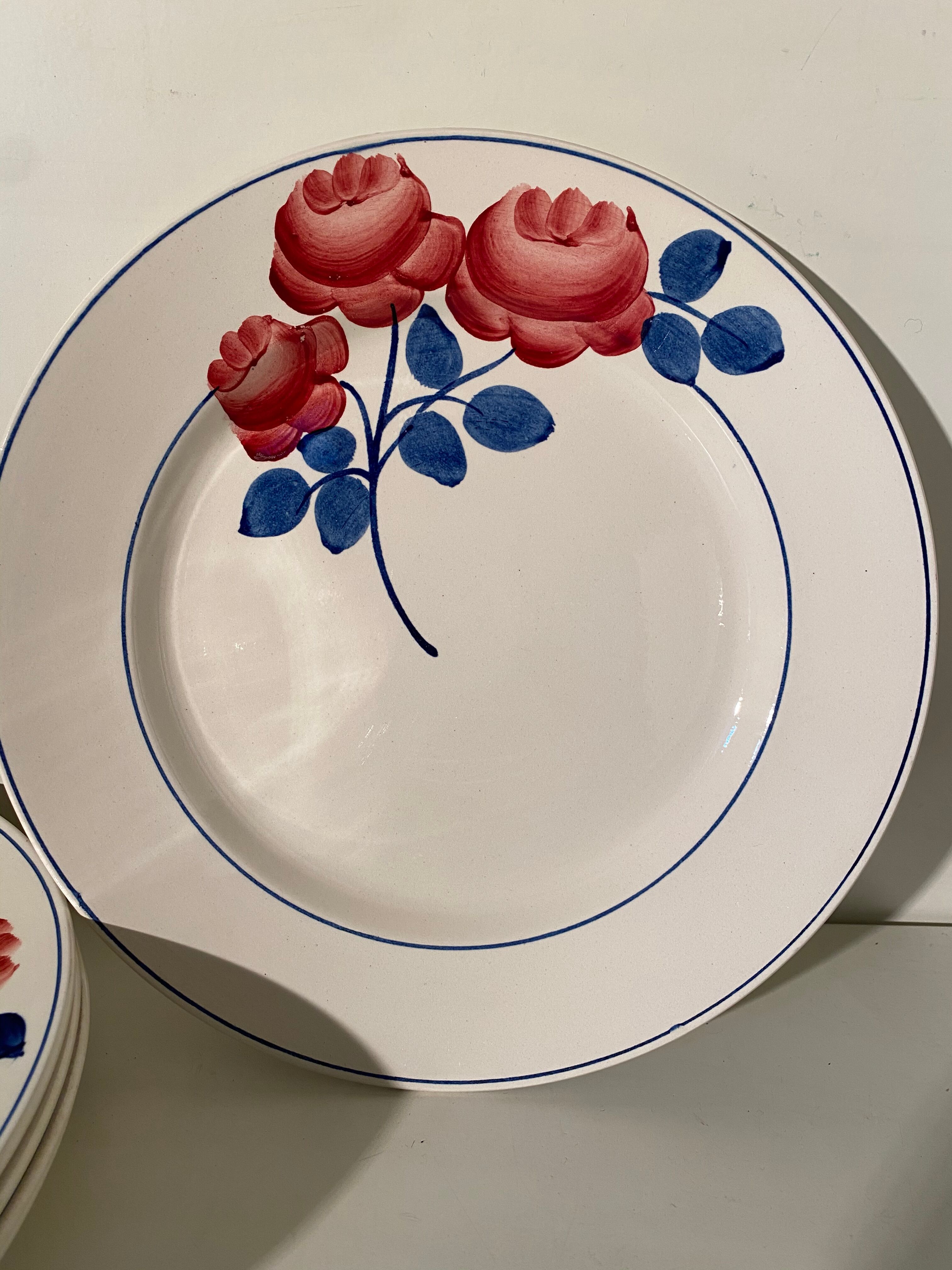 Set of 5 red pink HBCM plates