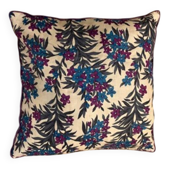 Cushion / floral pattern / 100% silk / 50x50cm