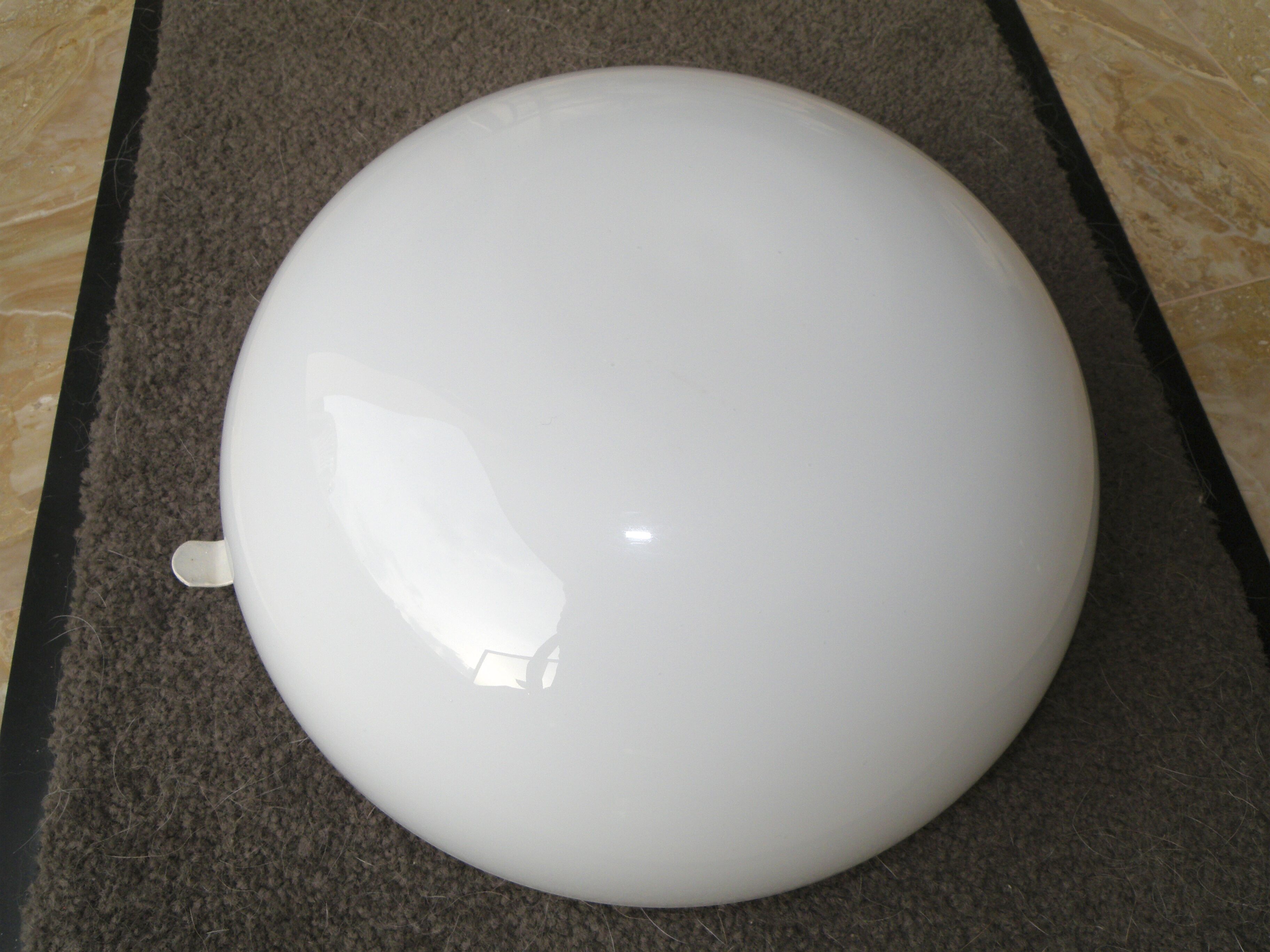 Glass globe ceiling lamp, white, vintage
