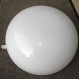 Glass globe ceiling lamp, white, vintage