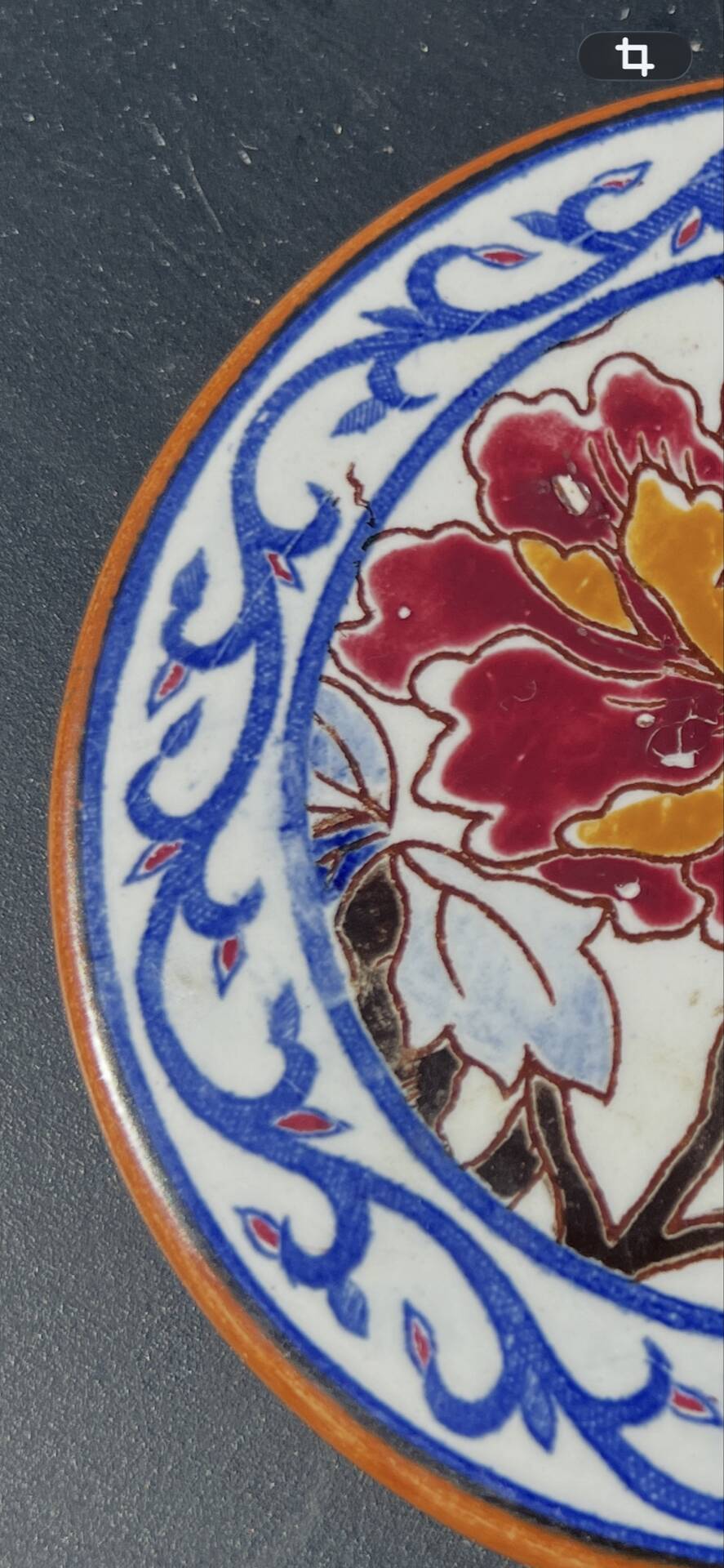 Hand-painted coaster from Gien